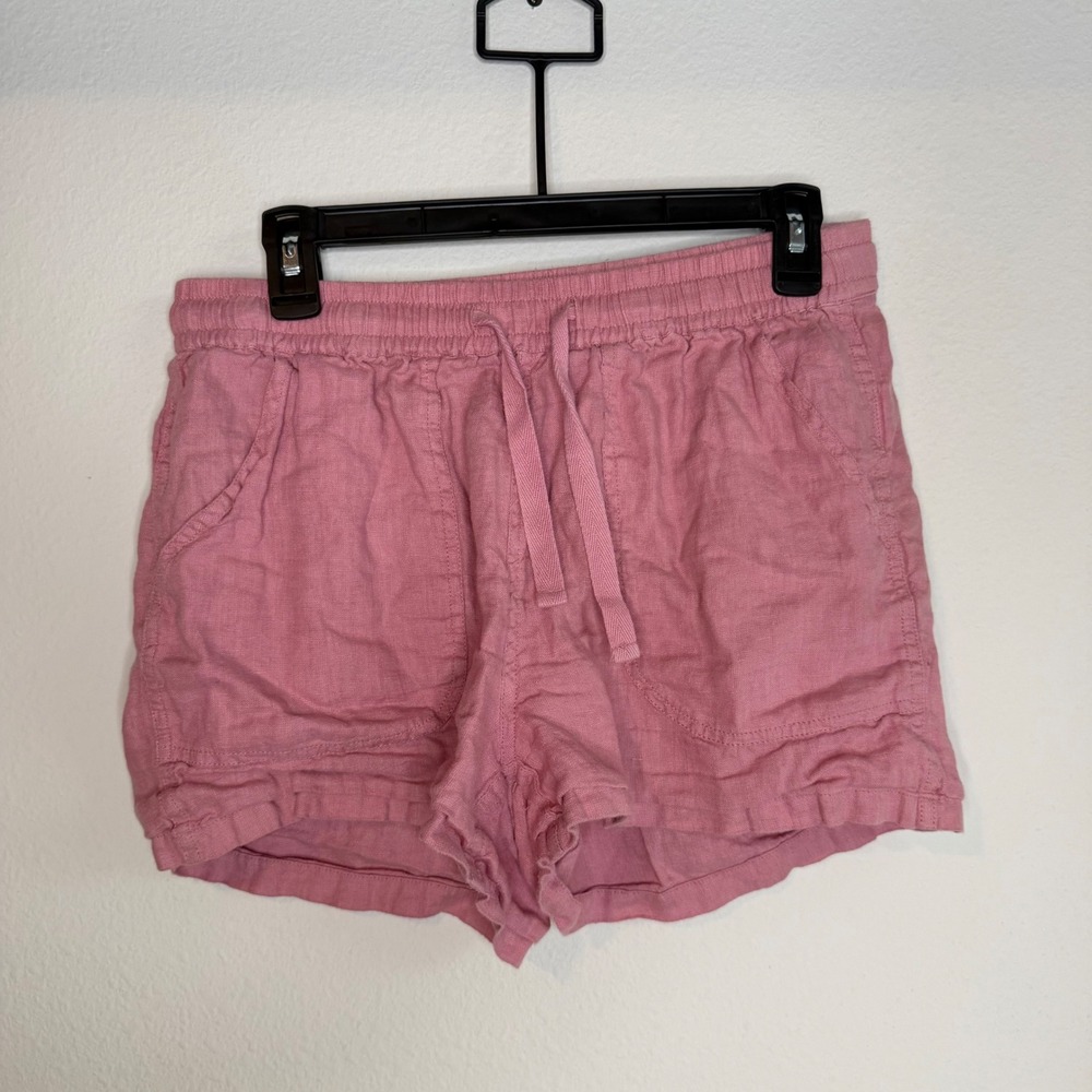 Quince Pink 100% Linen Shorts Womens Small Coastal‎ Summer Minimalist Resortwear
